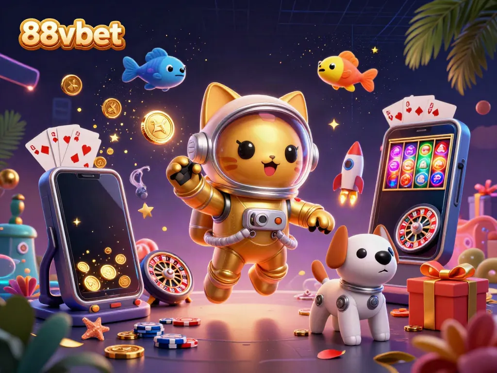 Engage with 88vbet's thrilling casino experience featuring vibrant games and whimsical characters.