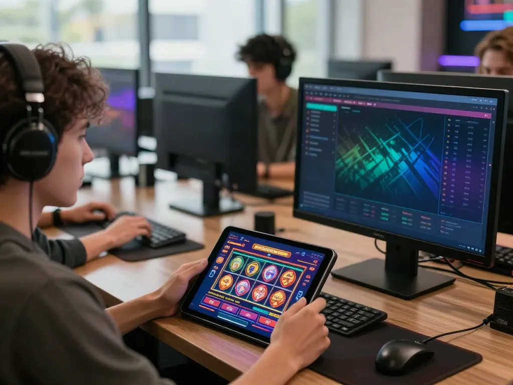 Engaging scene at https://ku88v1.com/ with players enjoying online casino and sports betting, showcasing excitement and modern gaming.