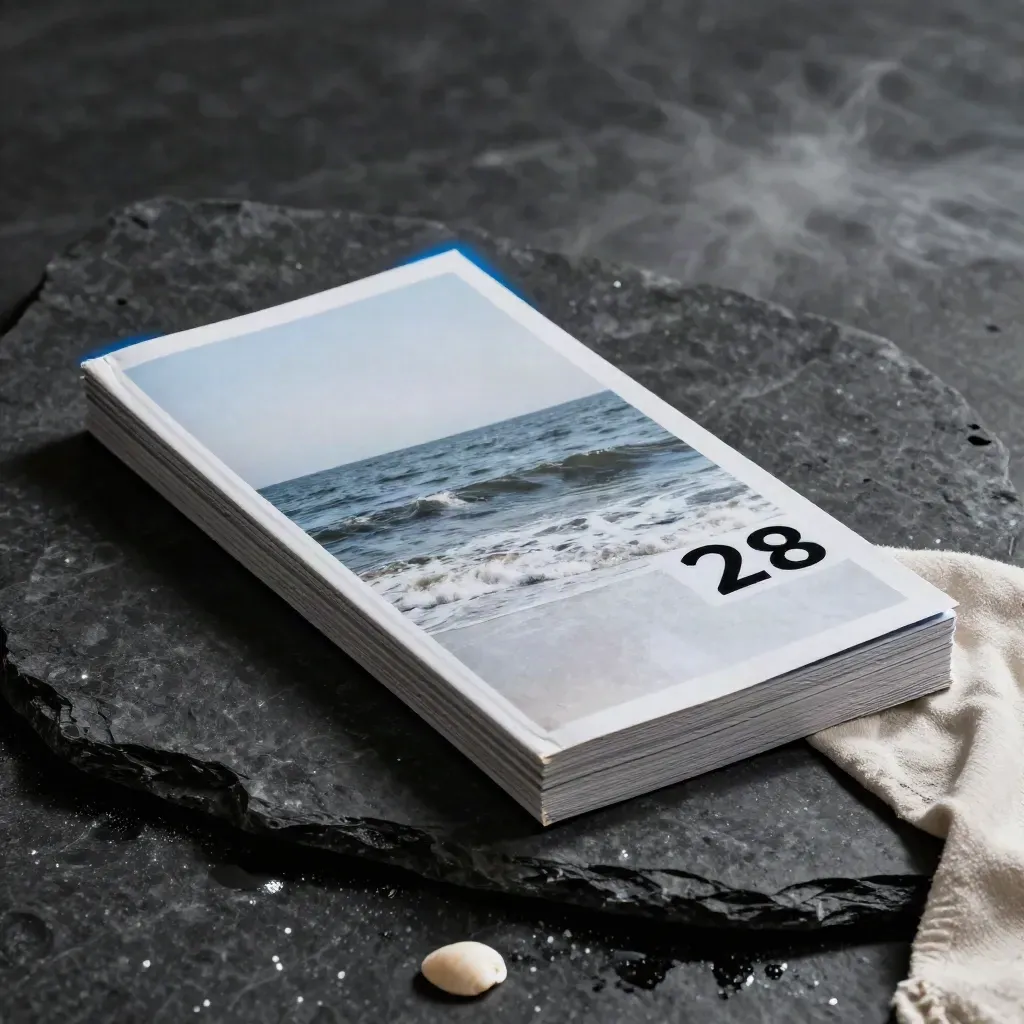Atlantic retail snapshot deck skimming dark stone with shell cloth and blue rim light